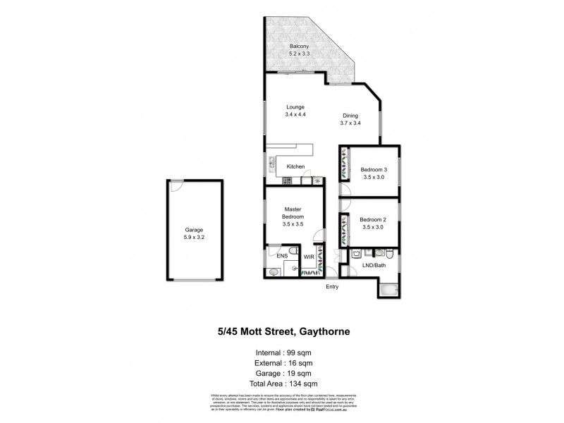 Floorplan of Homely apartment listing, 5/45 Mott Street, Gaythorne QLD 4051