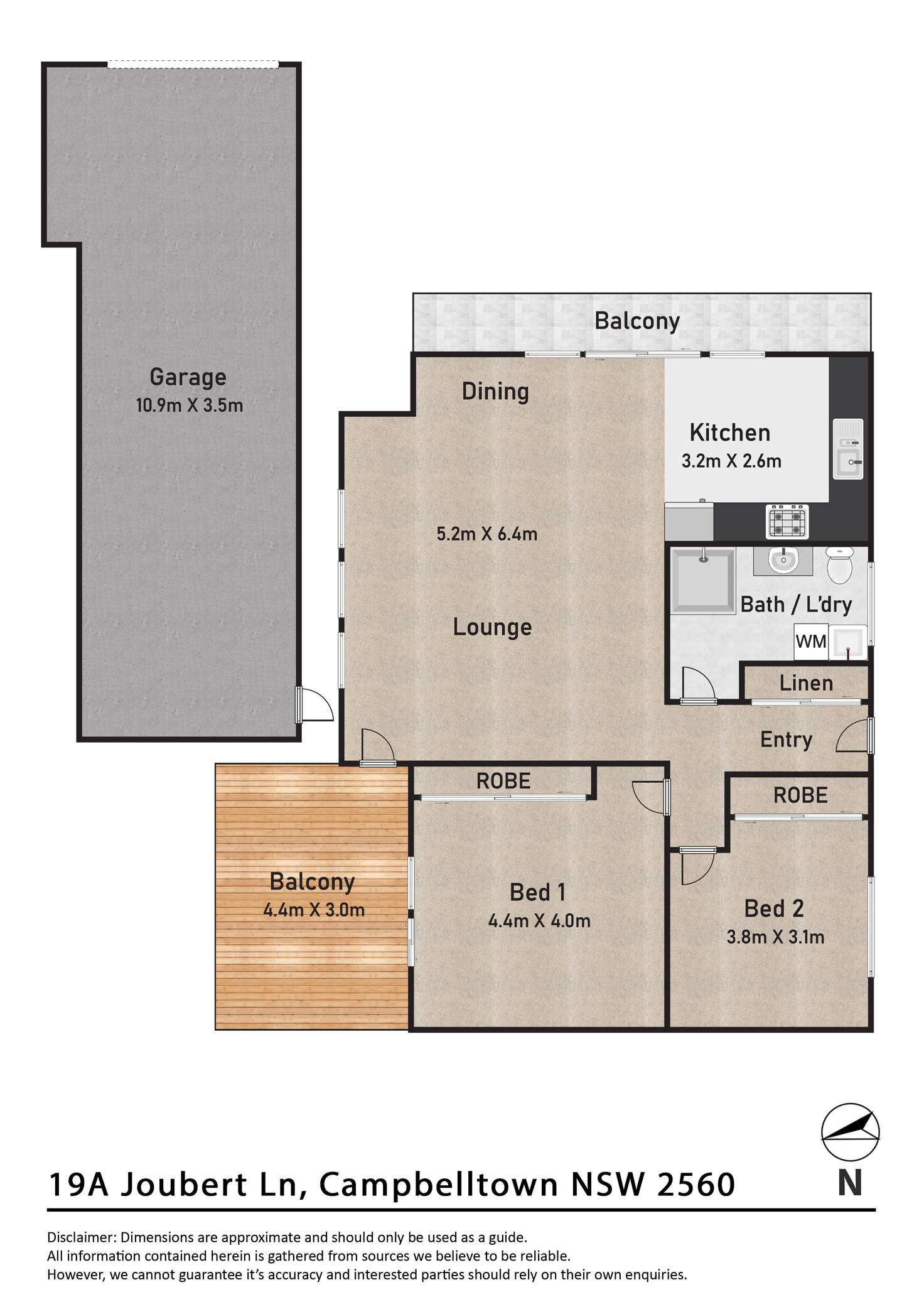 Floorplan of Homely villa listing, 19A Joubert Lane, Campbelltown NSW 2560