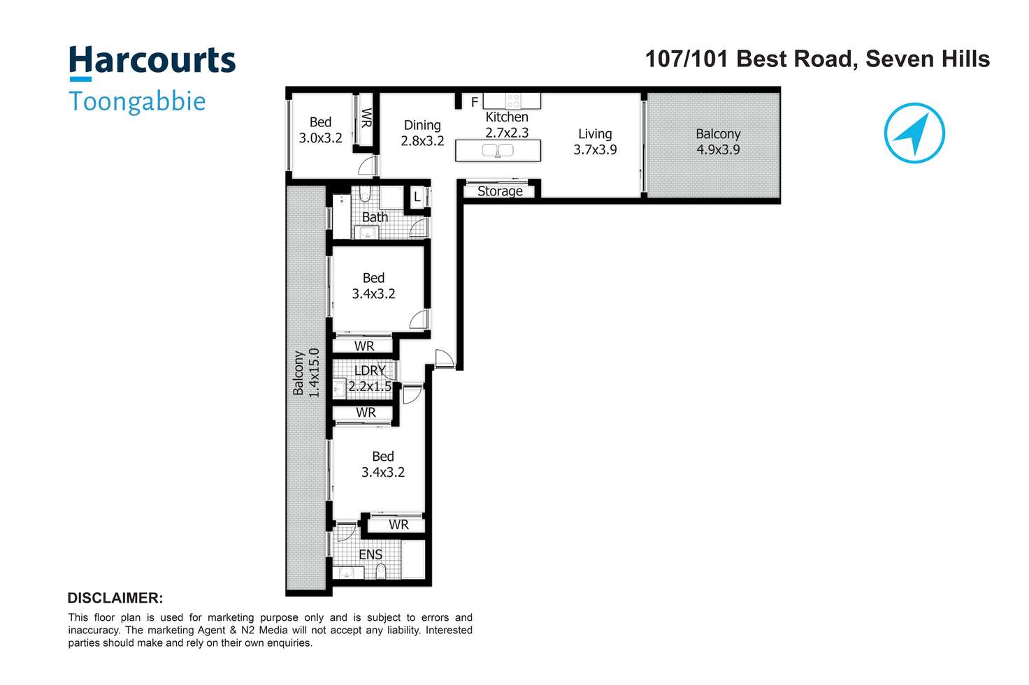 Floorplan of Homely apartment listing, 107/101 Best Road, Seven Hills NSW 2147