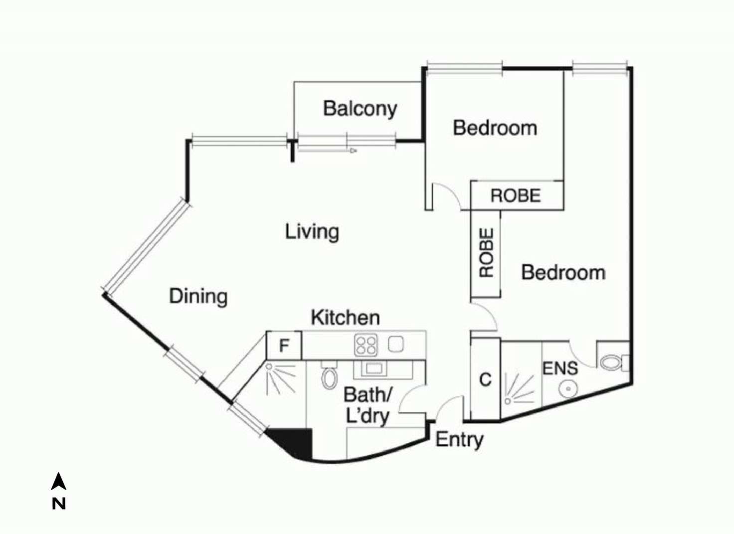 Floorplan of Homely apartment listing, 1404/673 La Trobe Street, Docklands VIC 3008