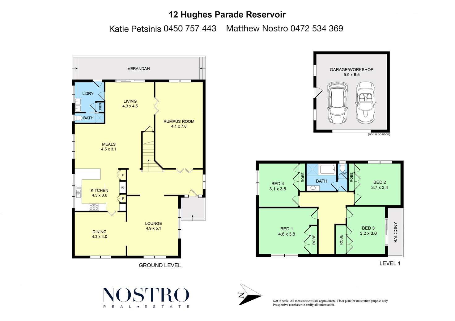 Floorplan of Homely house listing, 12 Hughes Parade, Reservoir VIC 3073