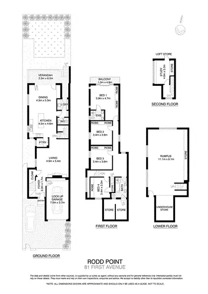 Floorplan of Homely house listing, 81 First Ave, Rodd Point NSW 2046
