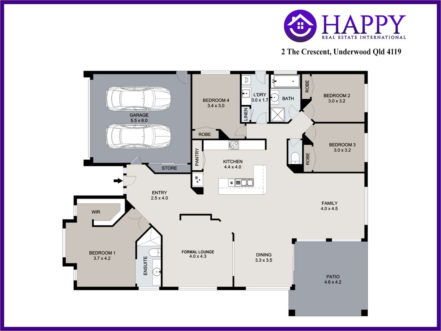 Floorplan of Homely house listing, 2 The Crescent, Underwood QLD 4119