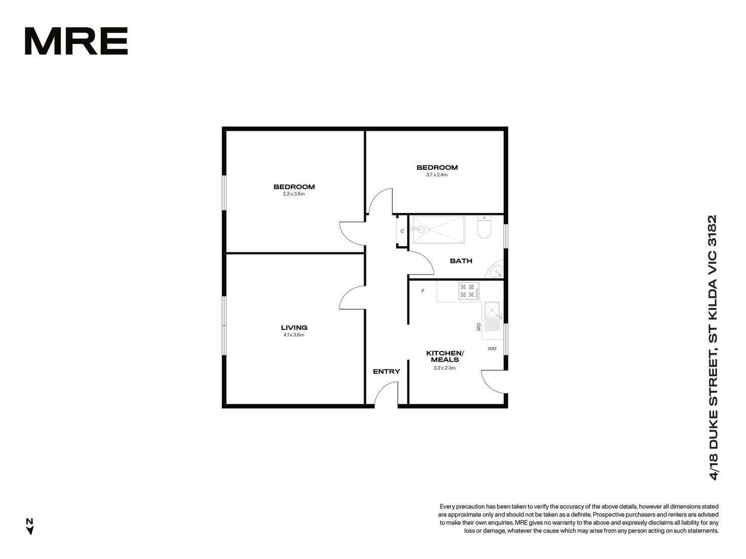 Floorplan of Homely apartment listing, 4/18 Duke Street, St Kilda VIC 3182