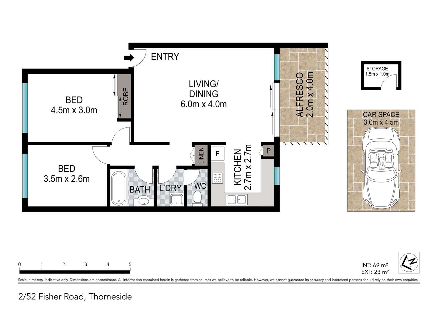 Floorplan of Homely unit listing, 2/48-52 Fisher Road, Thorneside QLD 4158