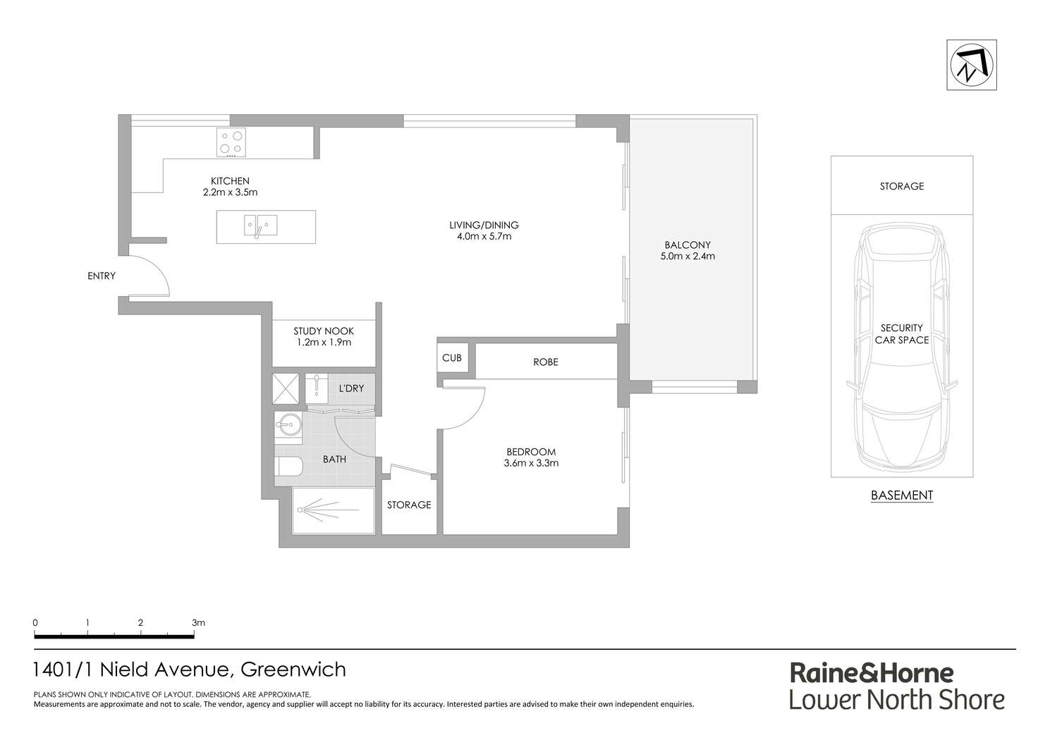 Floorplan of Homely apartment listing, 1401/1 Nield Avenue, Greenwich NSW 2065