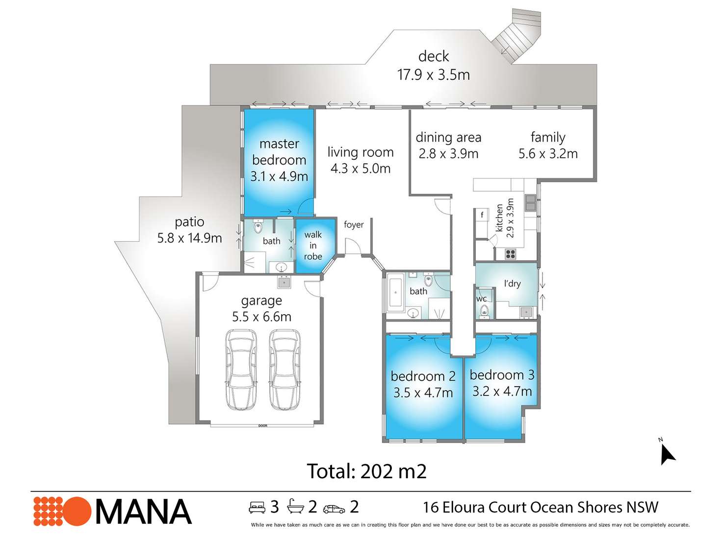 Floorplan of Homely house listing, 16 Eloura Court, Ocean Shores NSW 2483