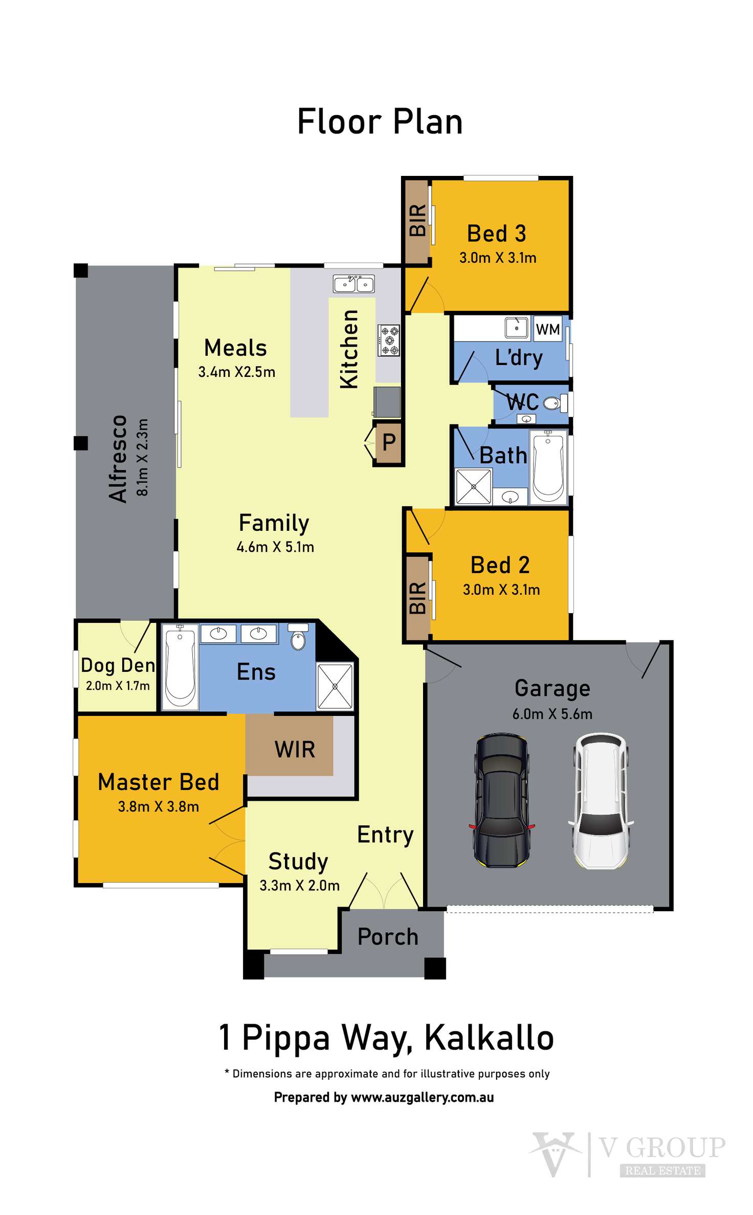 Floorplan of Homely house listing, 1 Pippa Way, Kalkallo VIC 3064