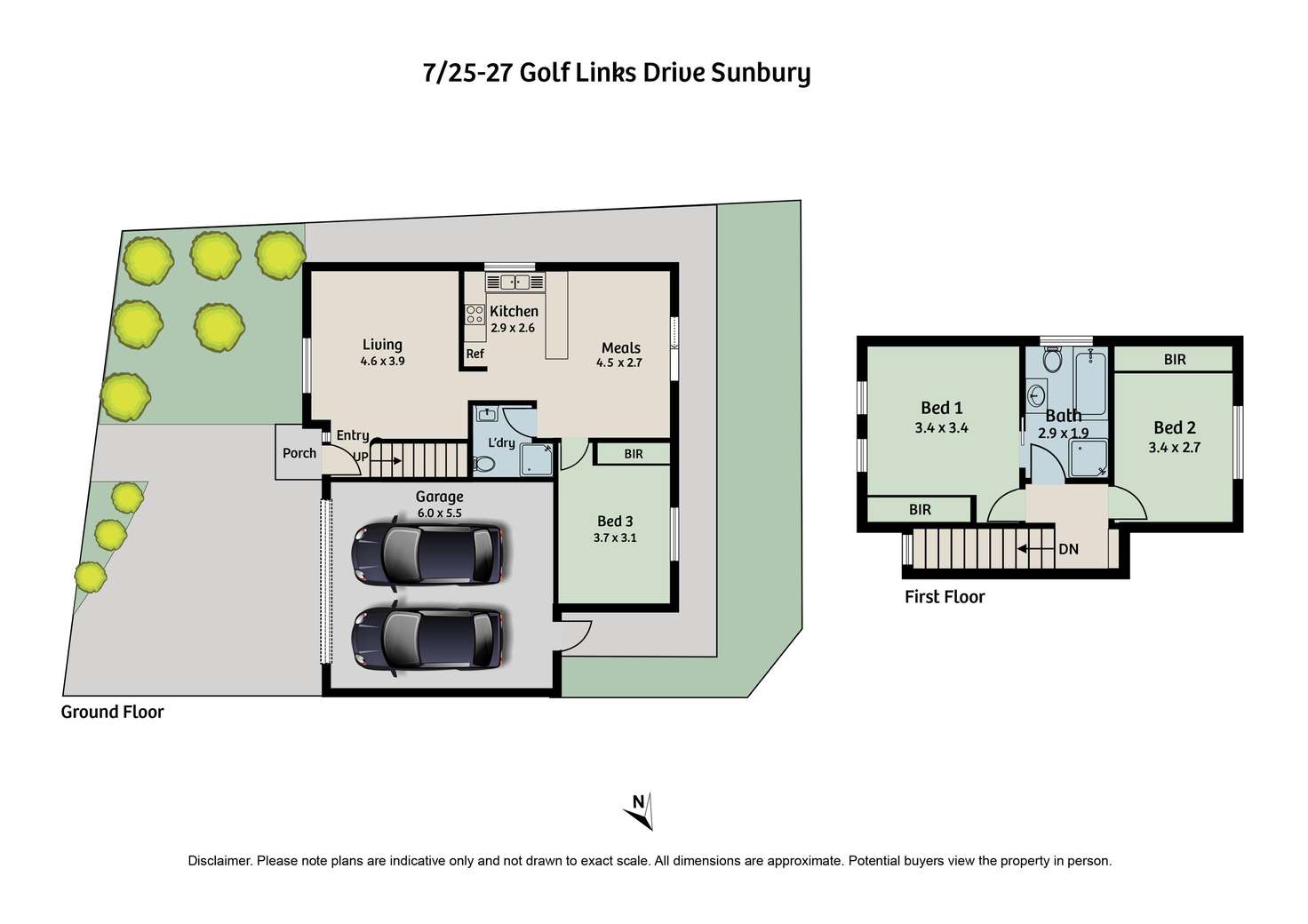 Floorplan of Homely townhouse listing, 7/25-27 Golf Links Drive, Sunbury VIC 3429