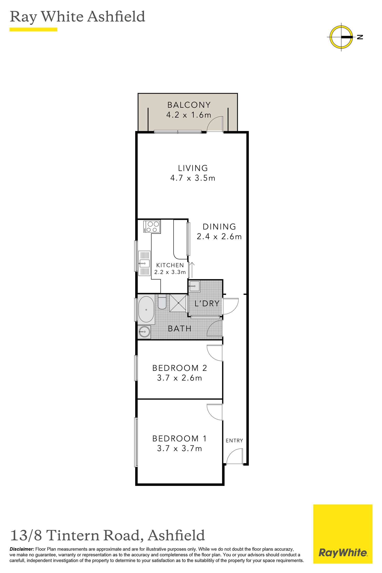 Floorplan of Homely unit listing, 13/8 Tintern Road, Ashfield NSW 2131
