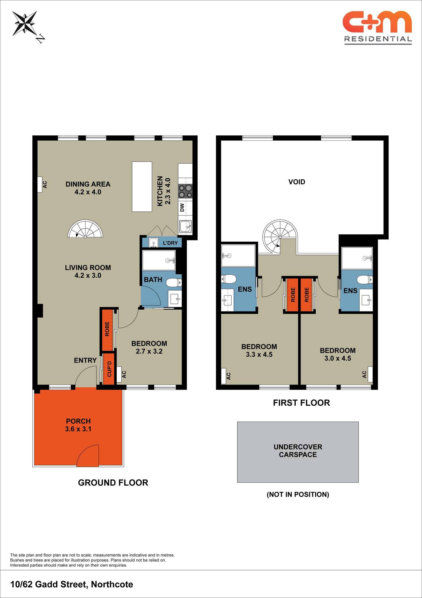 Floorplan of Homely townhouse listing, 10/62 Gadd Street, Northcote VIC 3070