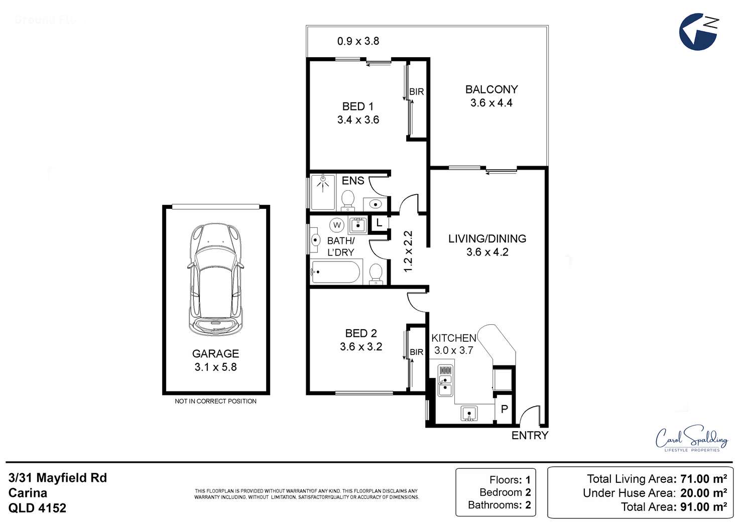 Floorplan of Homely unit listing, 3/31 Mayfield Road, Carina QLD 4152