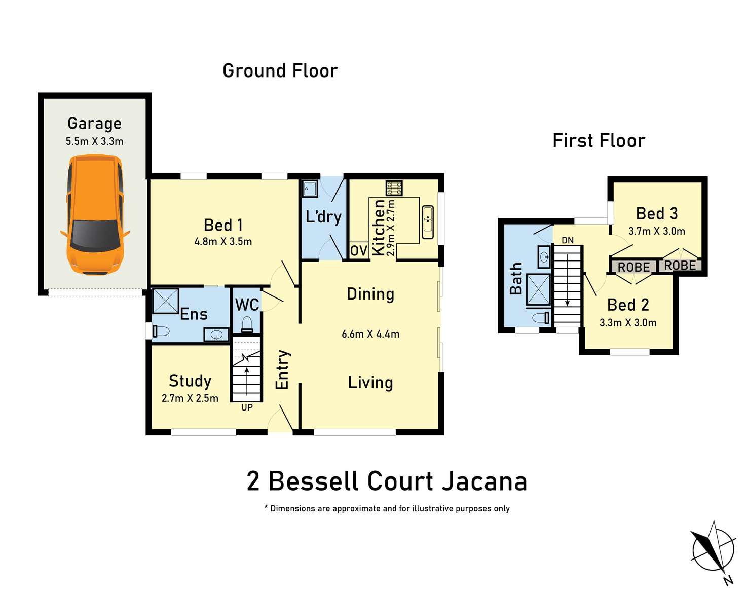 Floorplan of Homely townhouse listing, 2/2 Bessell Court, Jacana VIC 3047