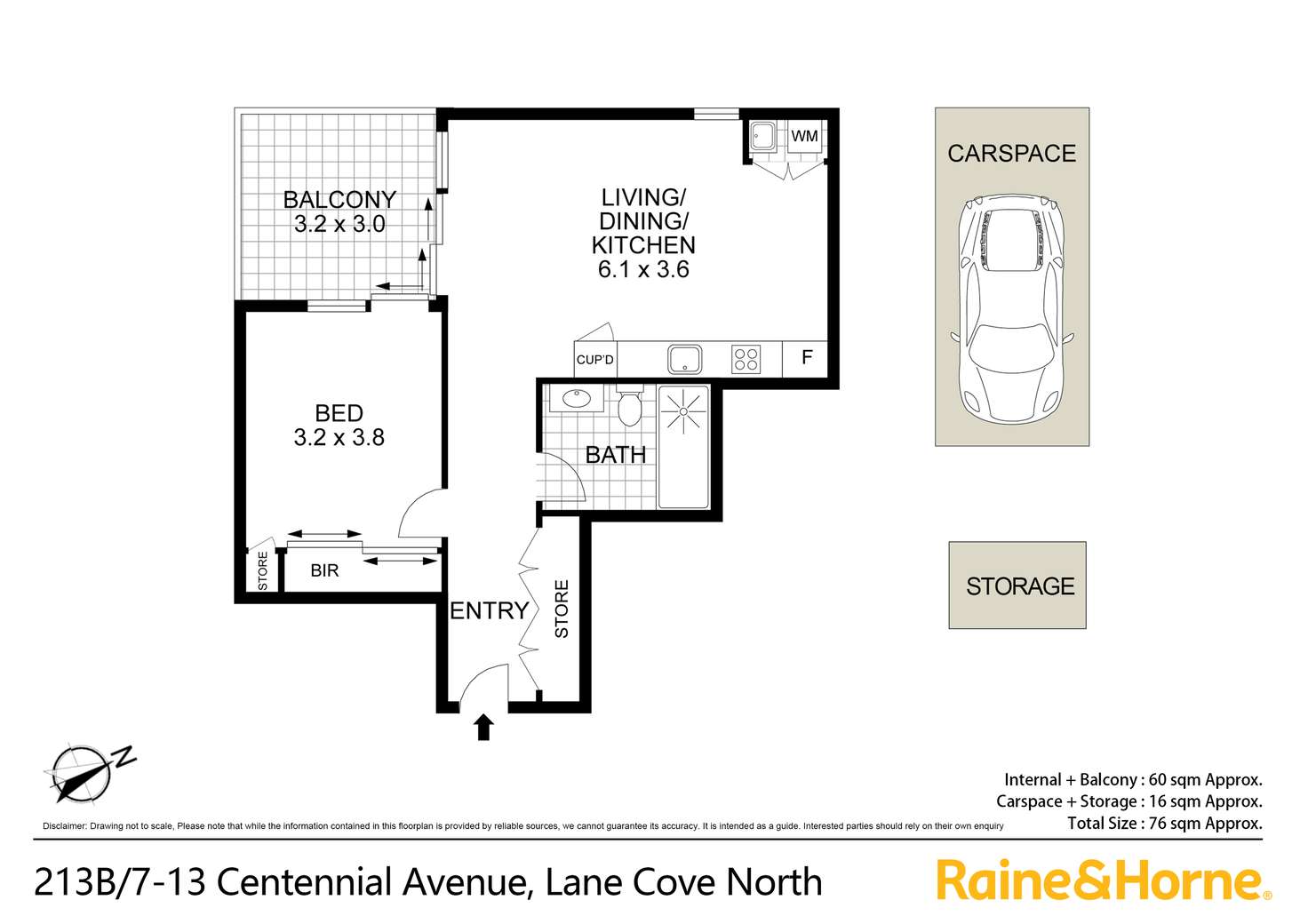 Floorplan of Homely apartment listing, 213B/7-11 Centennial Ave, Lane Cove NSW 2066