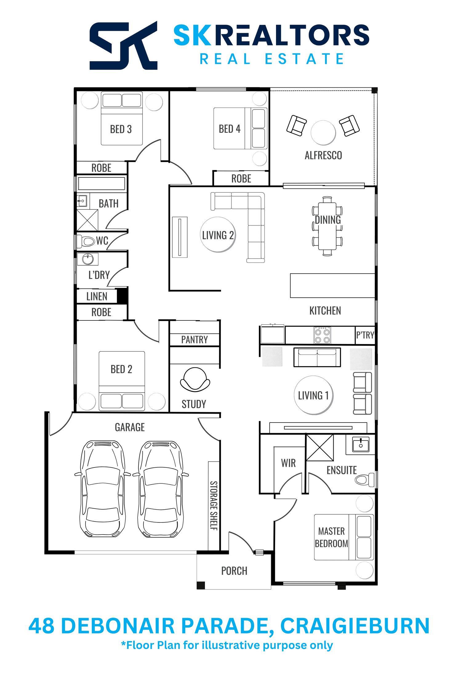 Floorplan of Homely house listing, 48 Debonair Parade, Craigieburn VIC 3064