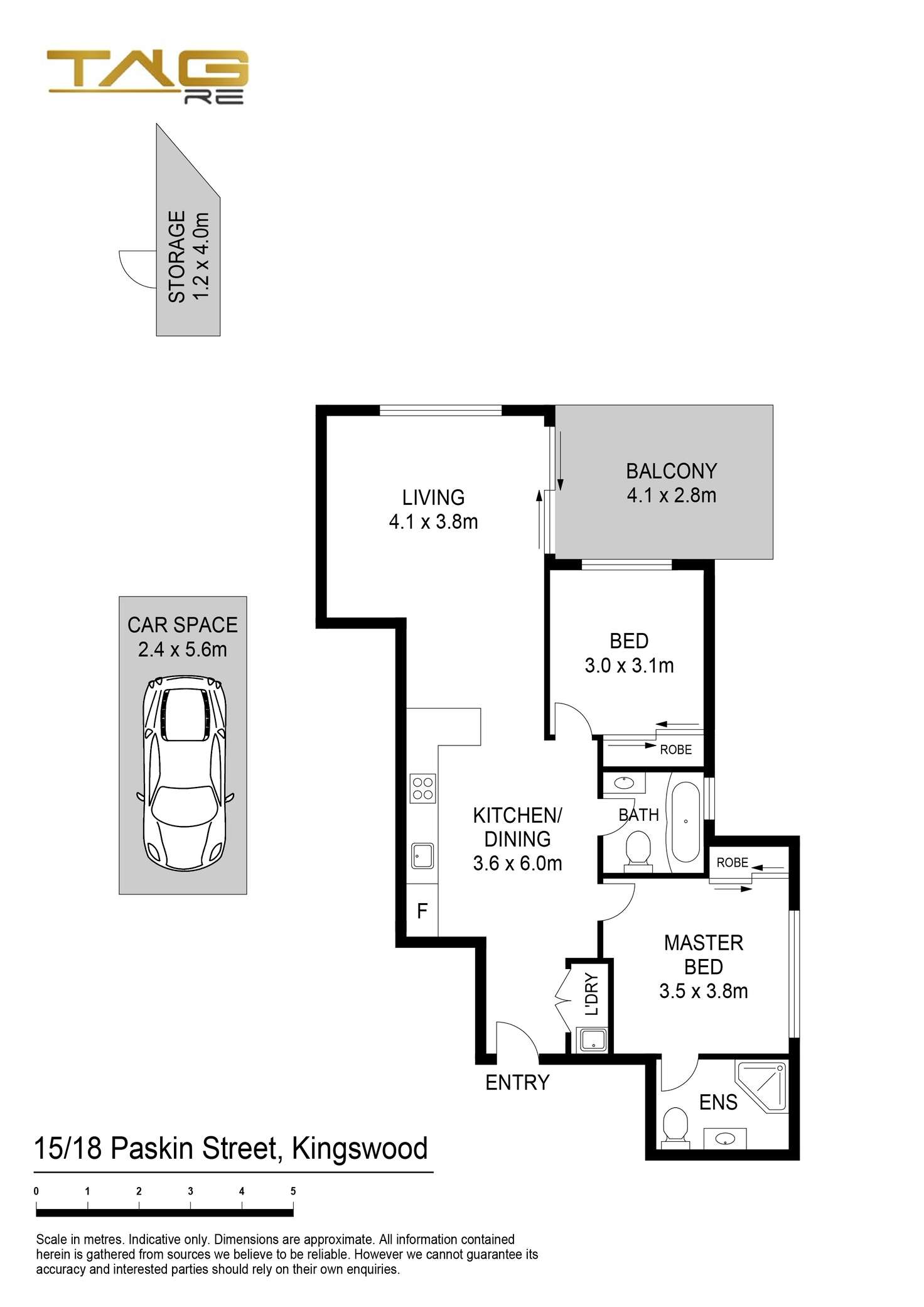 Floorplan of Homely unit listing, 15/18 Paskin Street, Kingswood NSW 2747