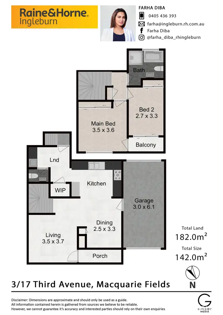 Floorplan of Homely townhouse listing, 3/17 Third Avenue, Macquarie Fields NSW 2564