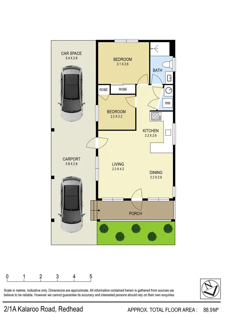 Floorplan of Homely unit listing, 2/1a Kalaroo Road, Redhead NSW 2290