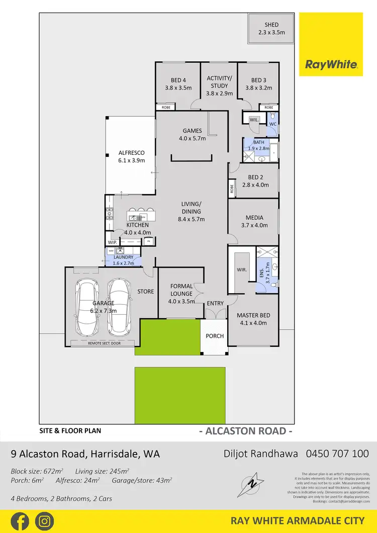 Floorplan of Homely house listing, 9 Alcaston Road, Harrisdale WA 6112