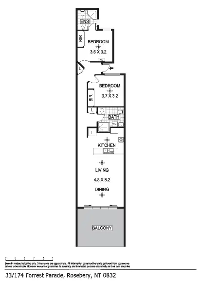 Floorplan of Homely apartment listing, 33E/174 Forrest Parade, Rosebery NT 832