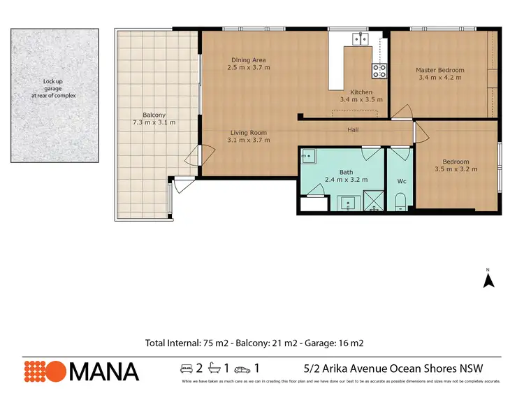 Floorplan of Homely house listing, 5/2 Arika Avenue, Ocean Shores NSW 2483