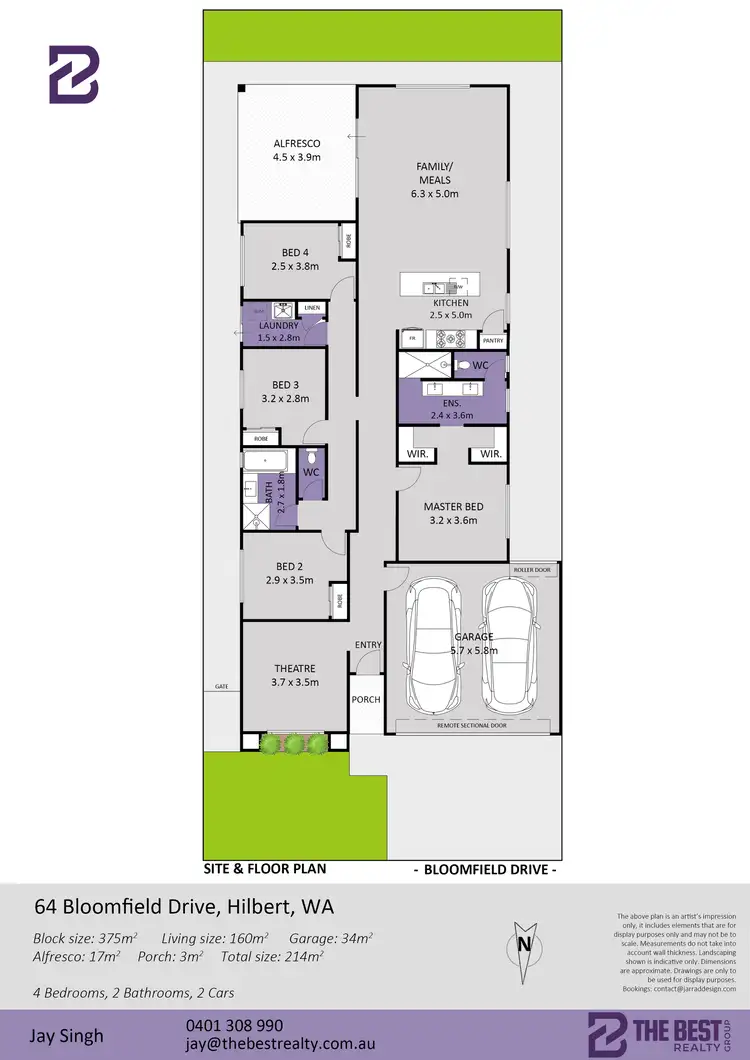 Floorplan of Homely house listing, 64 Bloomfield Drive, Hilbert WA 6112