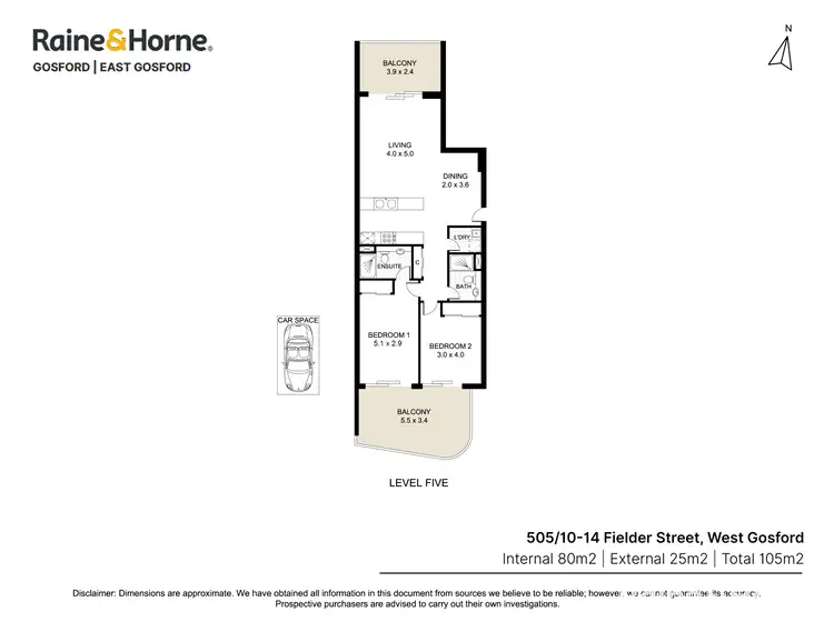 Floorplan of Homely apartment listing, 505/10 Fielder Street, West Gosford NSW 2250