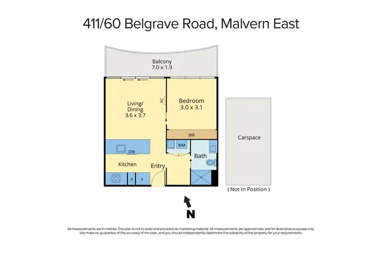 Floorplan of Homely apartment listing, 411/60 Belgrave Road, Malvern East VIC 3145