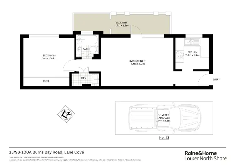 Floorplan of Homely unit listing, 13/98-100A Burns Bay Road, Lane Cove NSW 2066