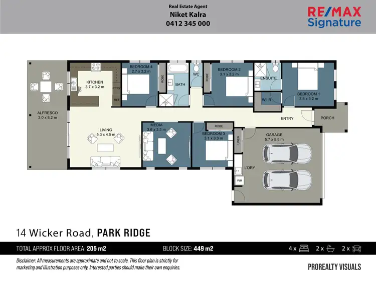 Floorplan of Homely house listing, 14 Wicker Road, Park Ridge QLD 4125