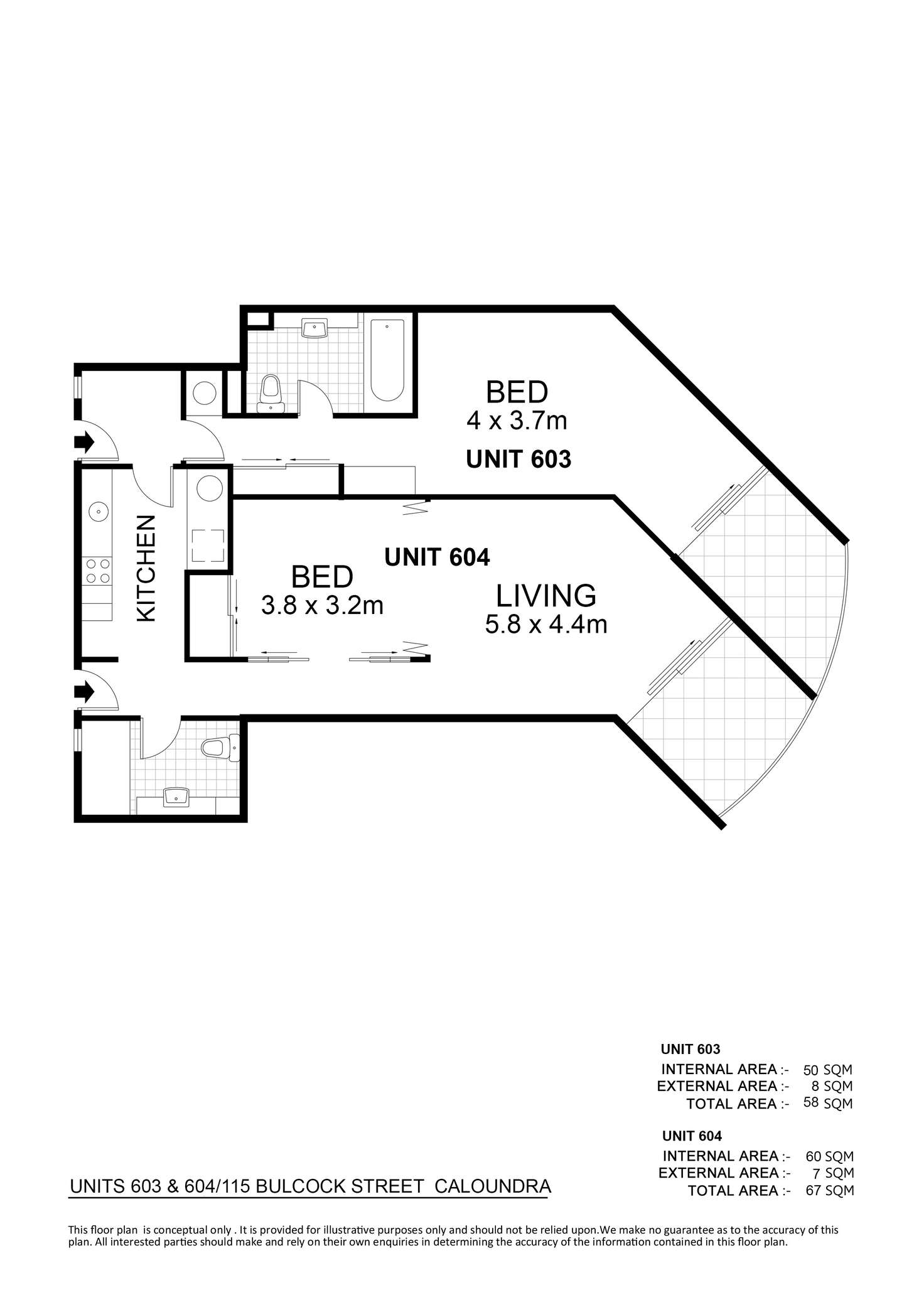Floorplan of Homely unit listing, 603-604/115 Bulcock Street, Caloundra QLD 4551