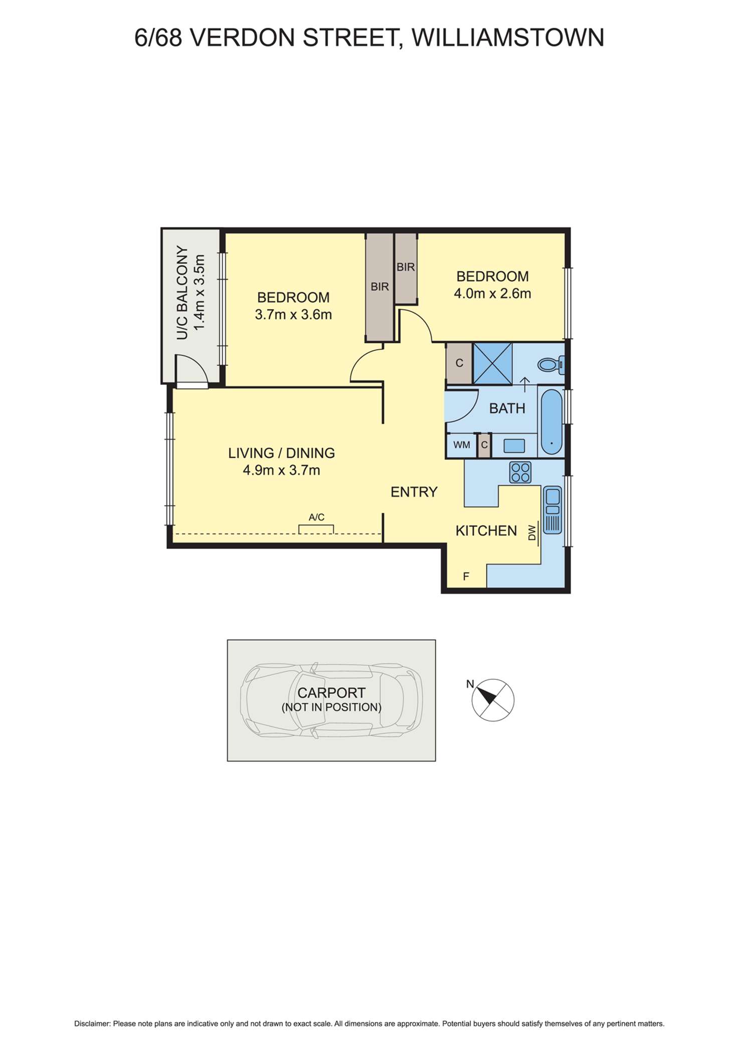 Floorplan of Homely apartment listing, 6/68 Verdon Street, Williamstown VIC 3016