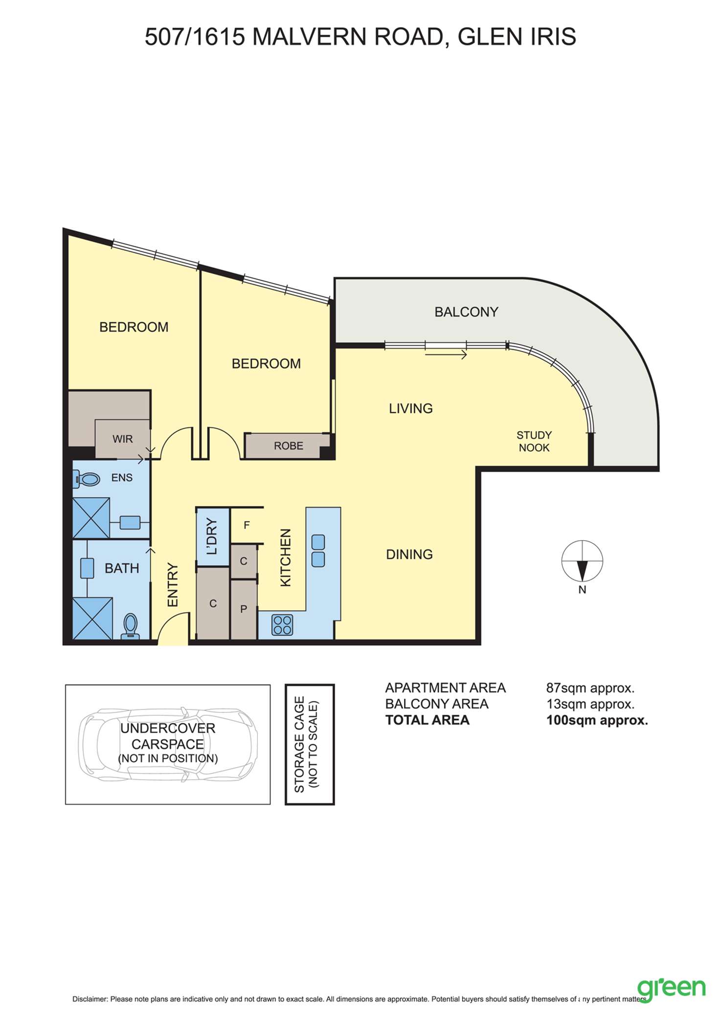 Floorplan of Homely apartment listing, 507/1615 Malvern Road, Glen Iris VIC 3146