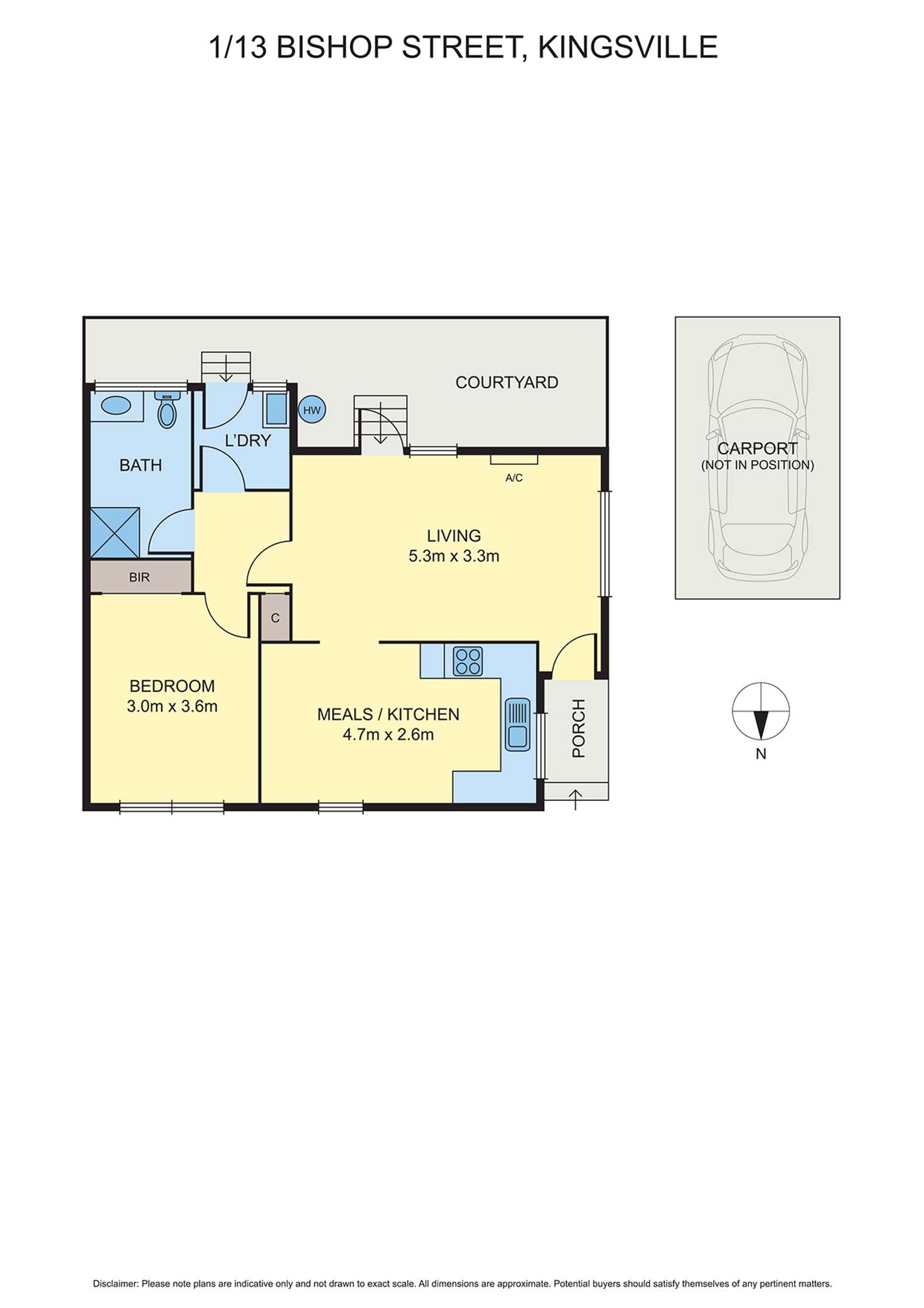 Floorplan of Homely unit listing, 1/13 Bishop Street, Kingsville VIC 3012