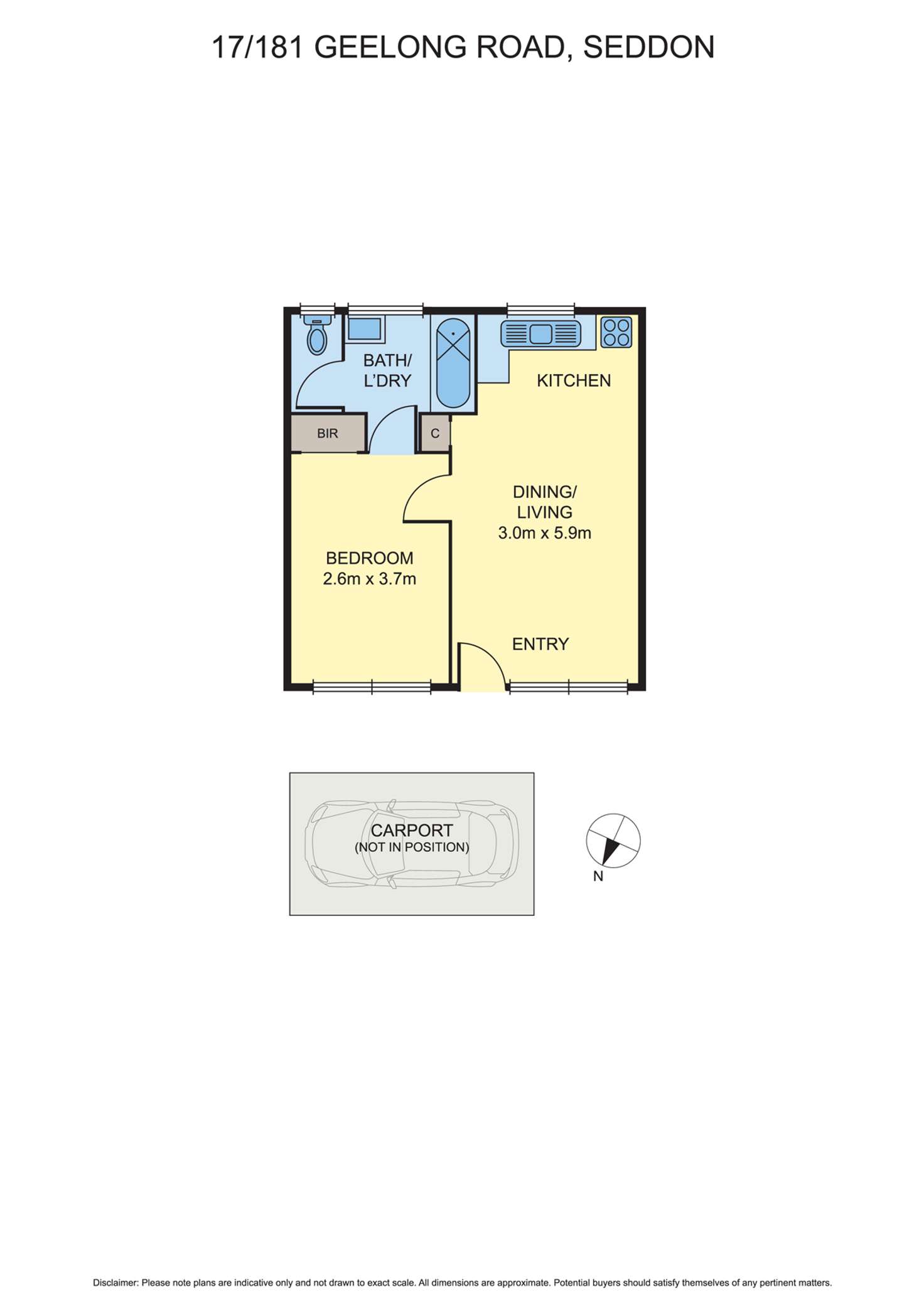 Floorplan of Homely apartment listing, 17/181 Geelong Road, Seddon VIC 3011