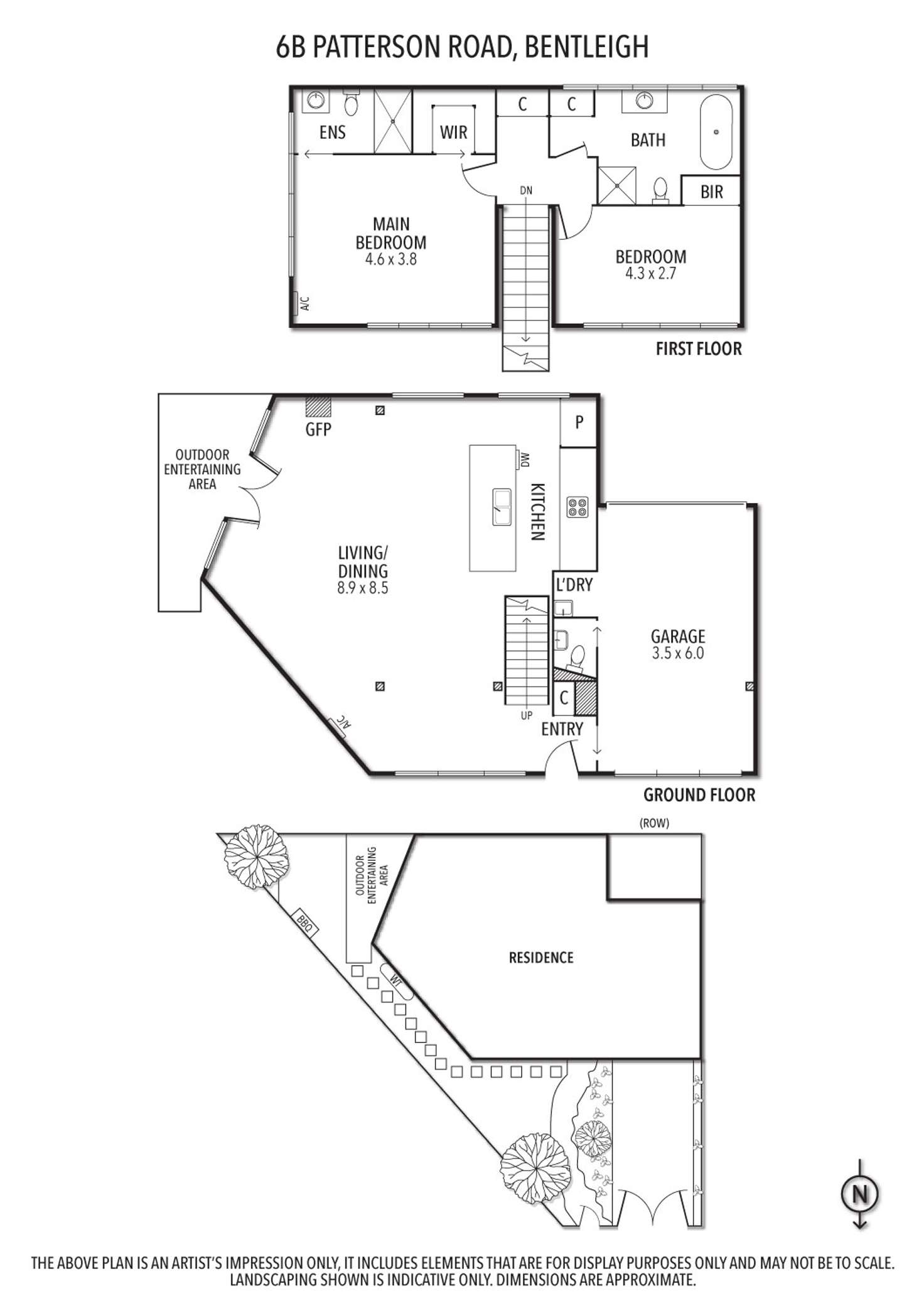 Floorplan of Homely townhouse listing, 6B Patterson Road, Bentleigh VIC 3204