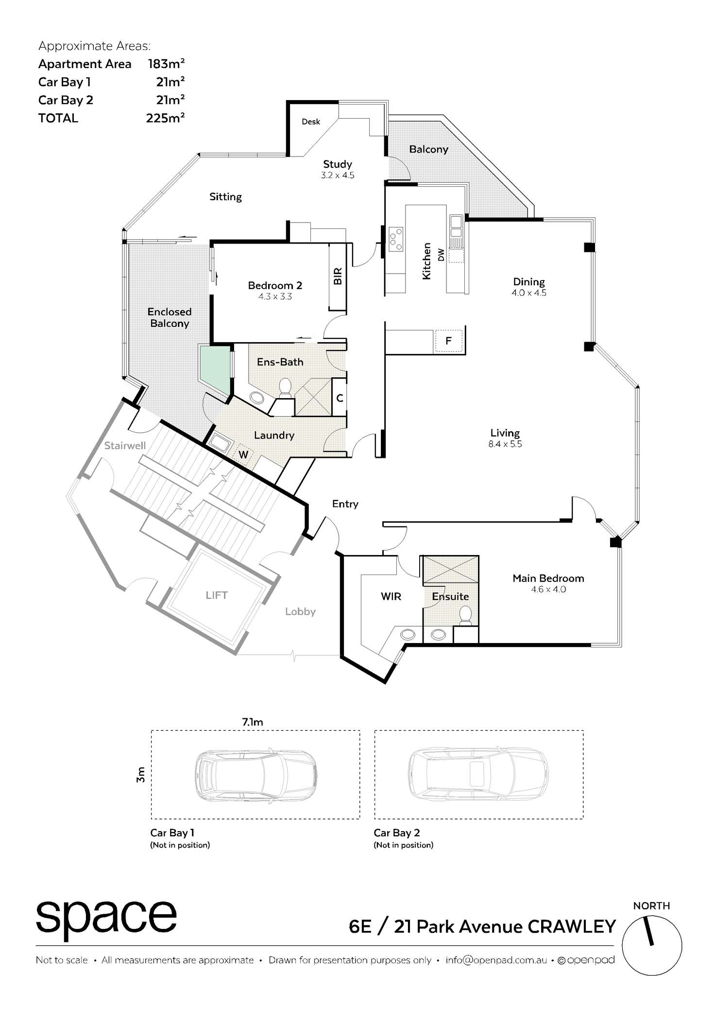 Floorplan of Homely apartment listing, 6E/21 Park Avenue, Crawley WA 6009