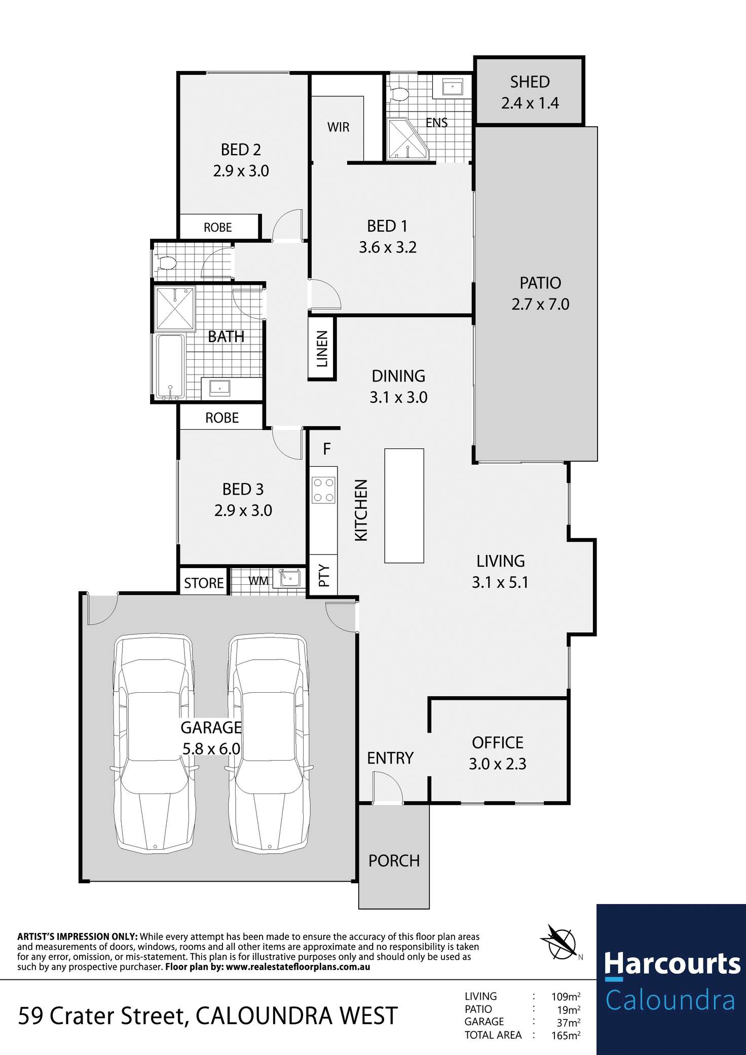 Floorplan of Homely house listing, 62 Huntley Place, Caloundra West QLD 4551
