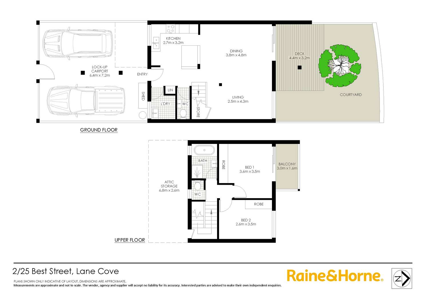 Floorplan of Homely townhouse listing, 2/25 Best Street, Lane Cove NSW 2066