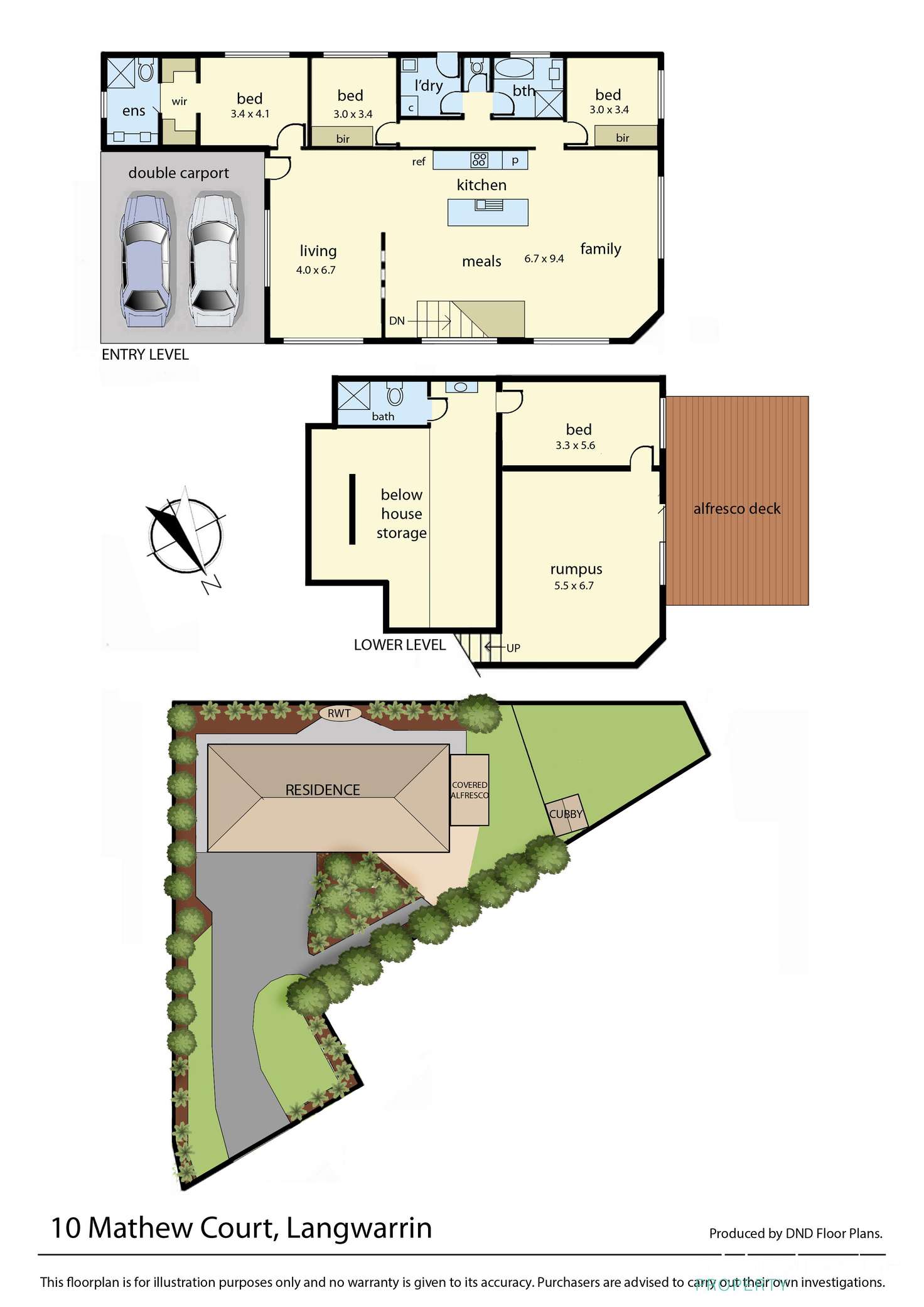 Floorplan of Homely house listing, 10 Mathew Court, Langwarrin VIC 3910