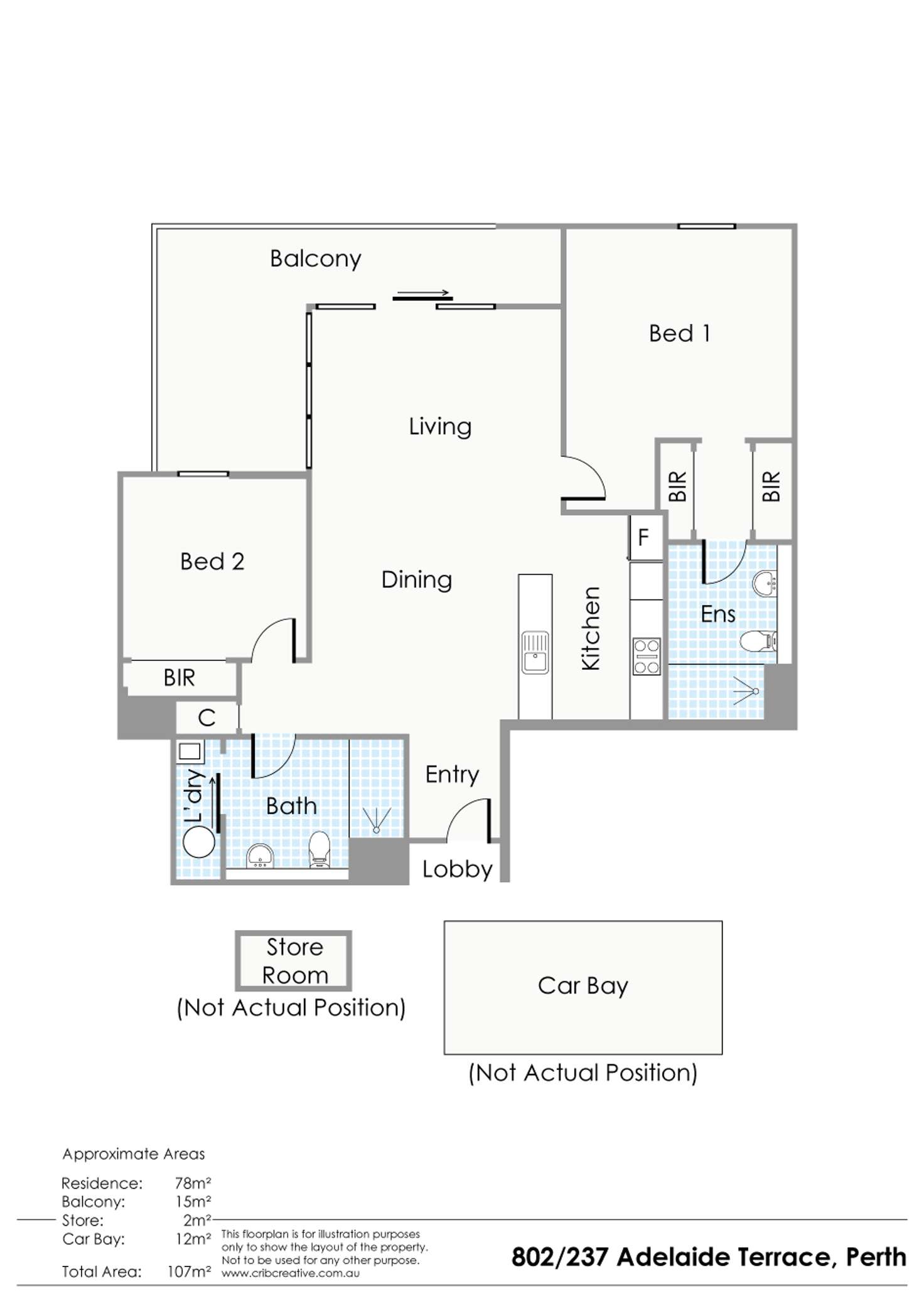 Floorplan of Homely apartment listing, 802/237 Adelaide Terrace, Perth WA 6000