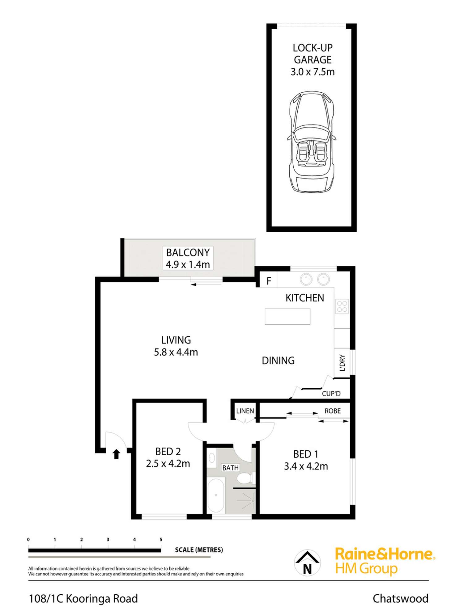 Floorplan of Homely unit listing, 108/1C Kooringa Road, Chatswood NSW 2067