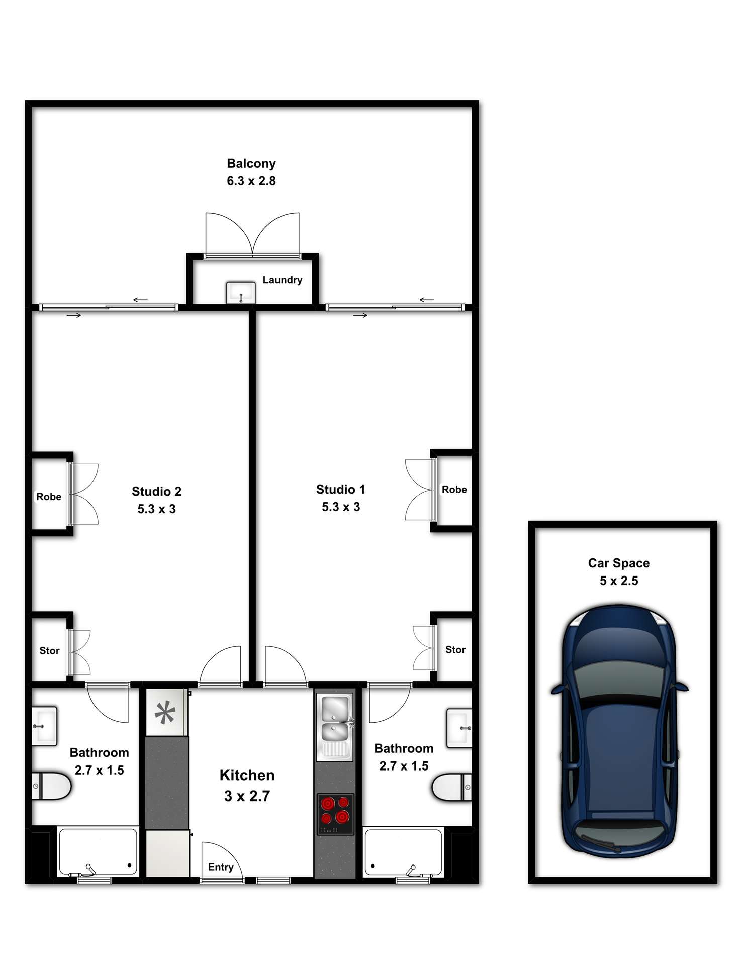 Floorplan of Homely apartment listing, 55/48 Walcott Street, St Lucia QLD 4067