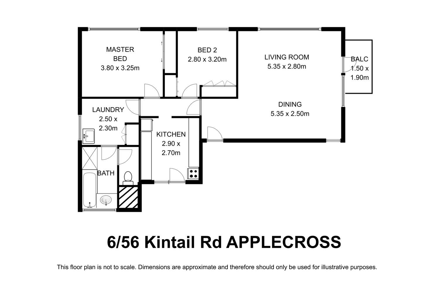 Floorplan of Homely apartment listing, 6/56 Kintail Road, Applecross WA 6153
