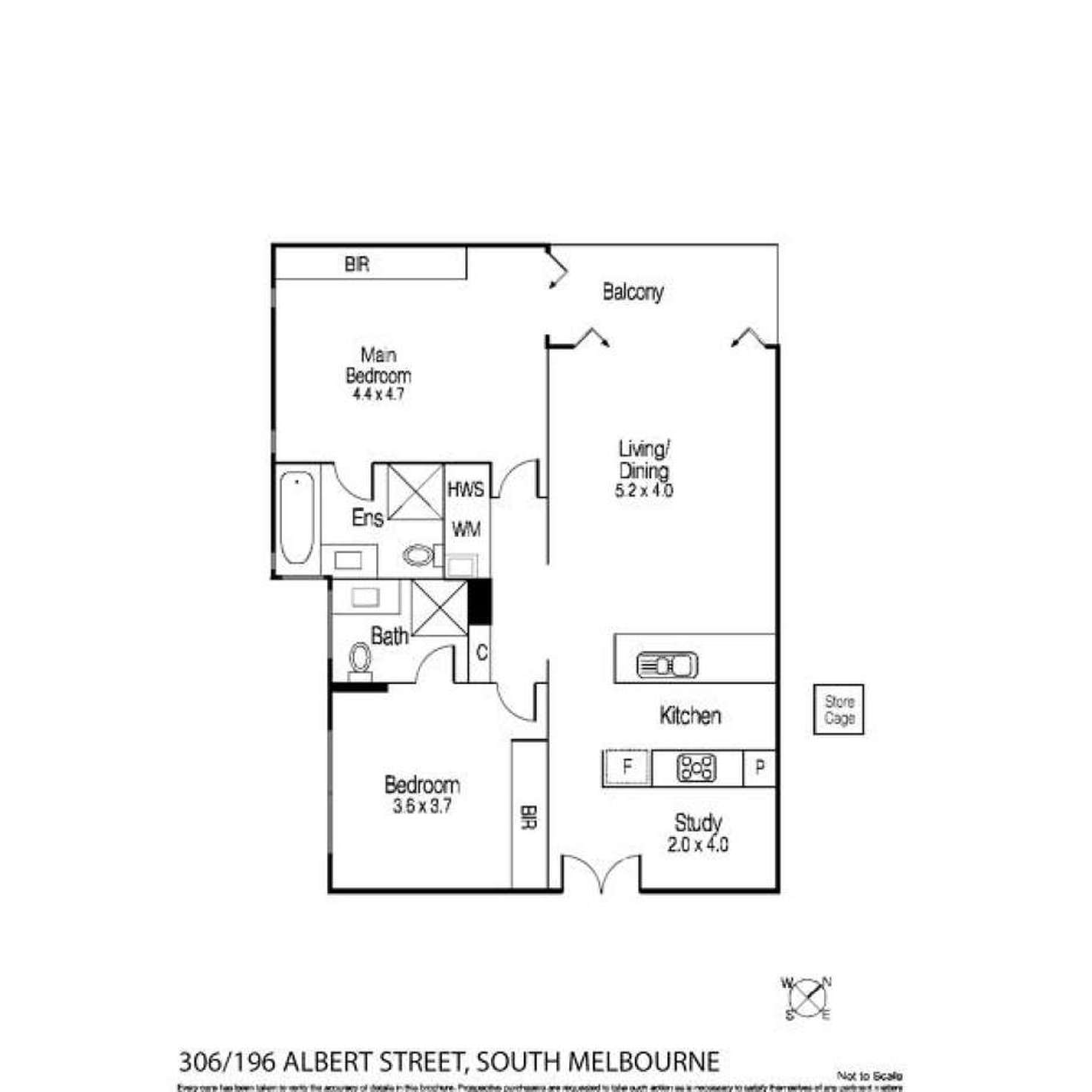 Floorplan of Homely apartment listing, 306/196 Albert Road, South Melbourne VIC 3205