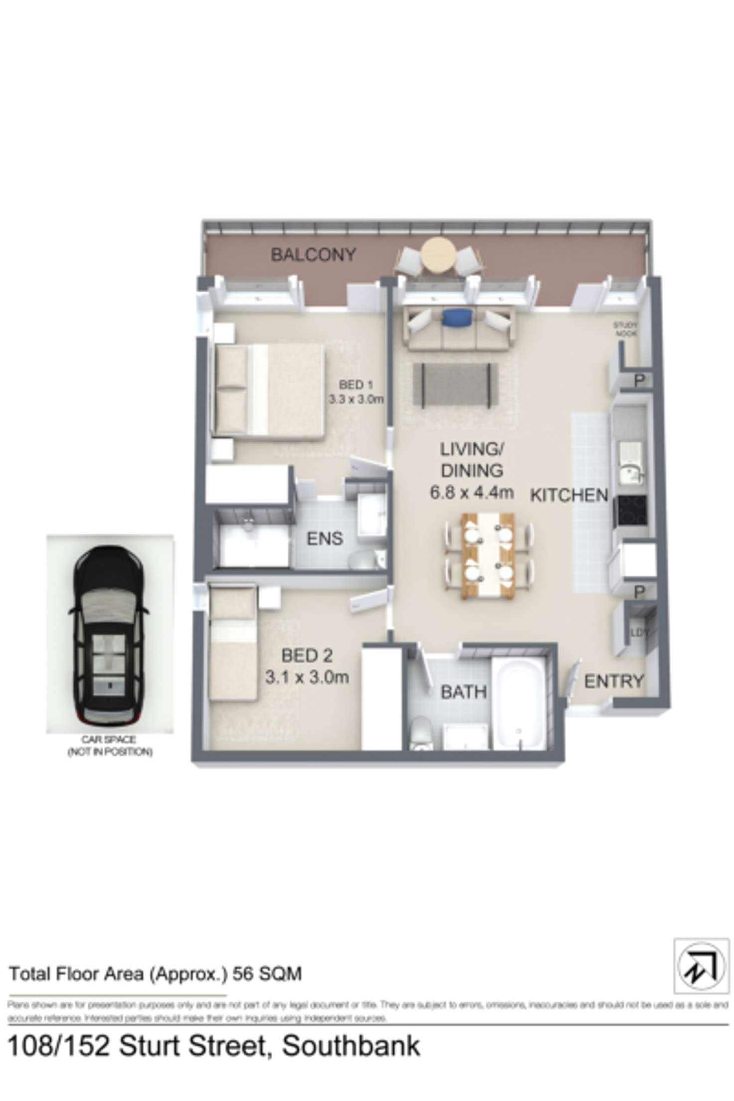 Floorplan of Homely apartment listing, 108/152 Sturt Street, Southbank VIC 3006