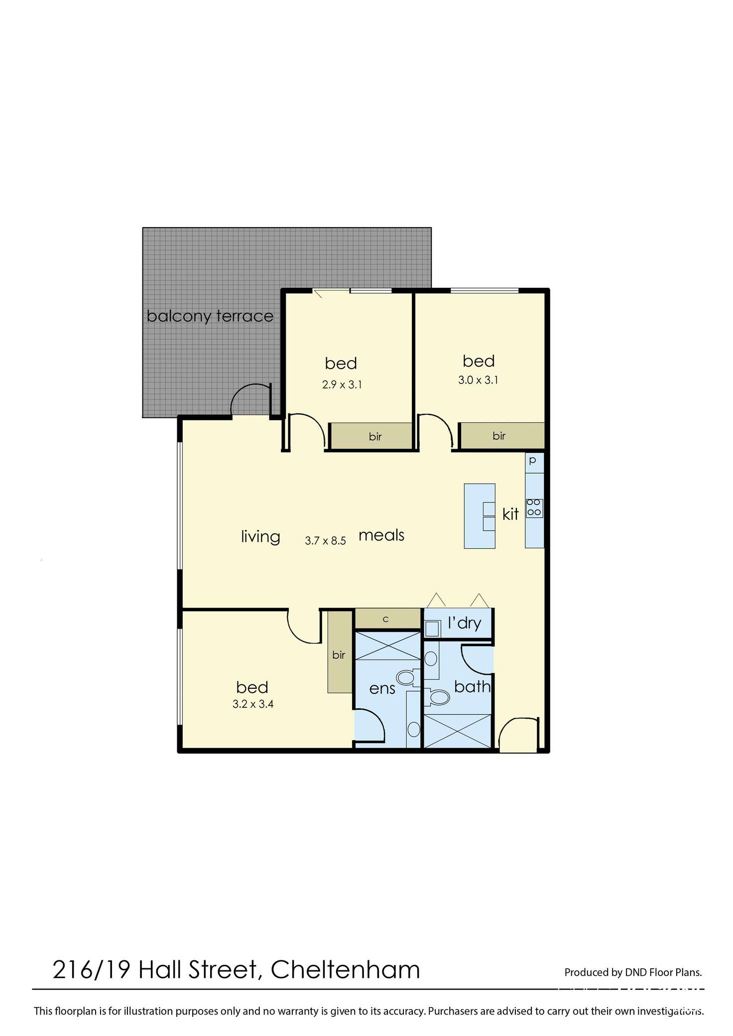 Floorplan of Homely apartment listing, 216/19 Hall Street, Cheltenham VIC 3192