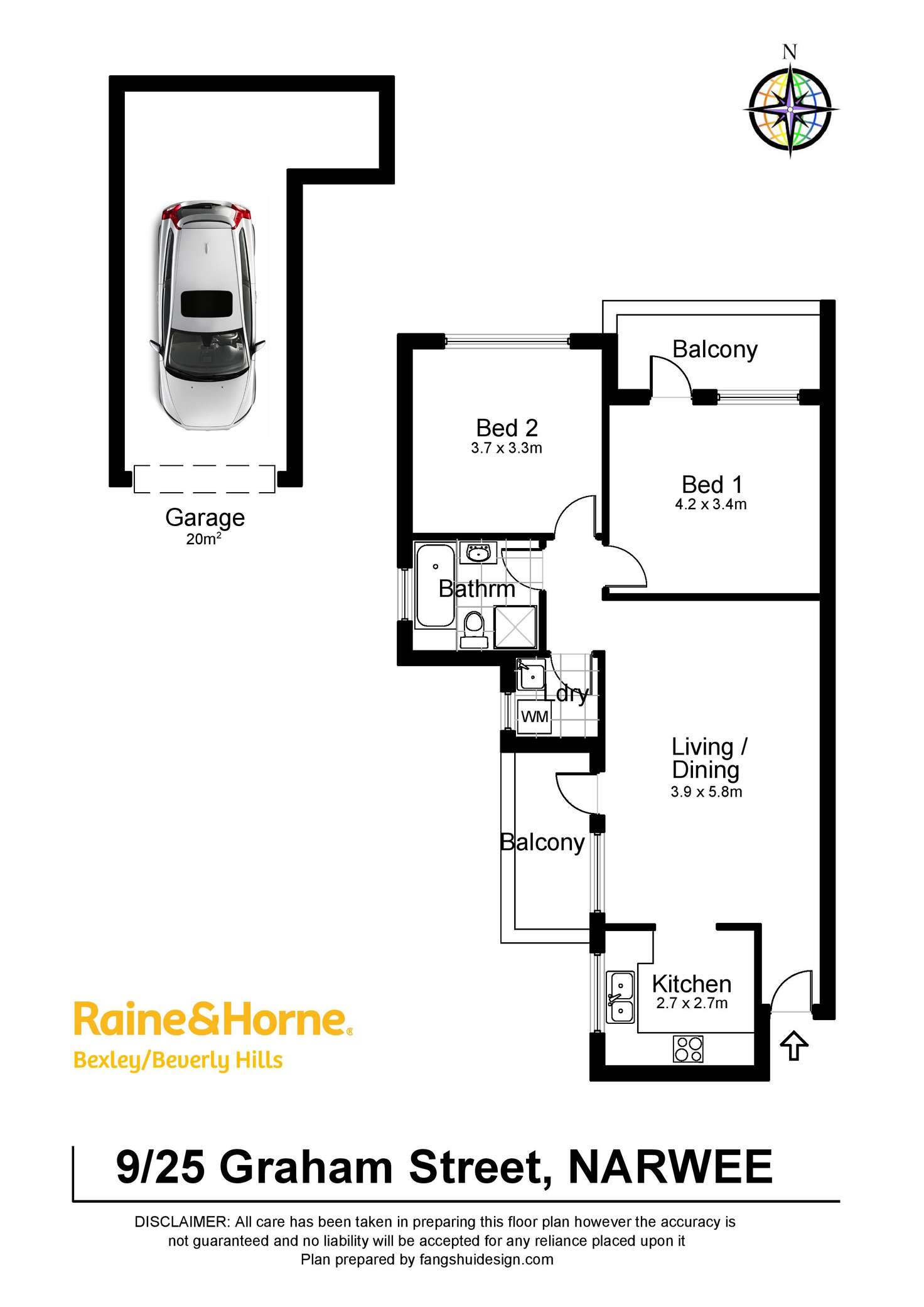 Floorplan of Homely unit listing, 9/25 Graham Road, Narwee NSW 2209