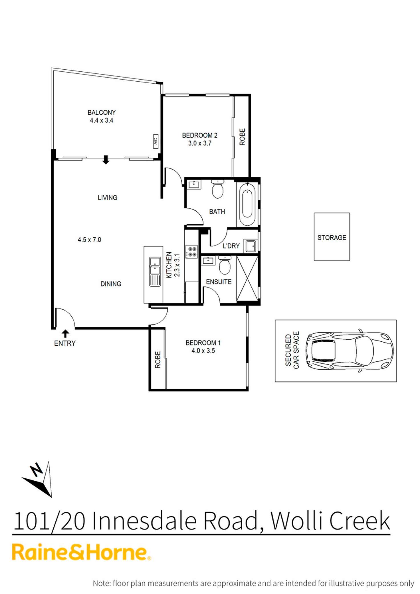 Floorplan of Homely apartment listing, 101/20-26 Innesdale Road, Wolli Creek NSW 2205