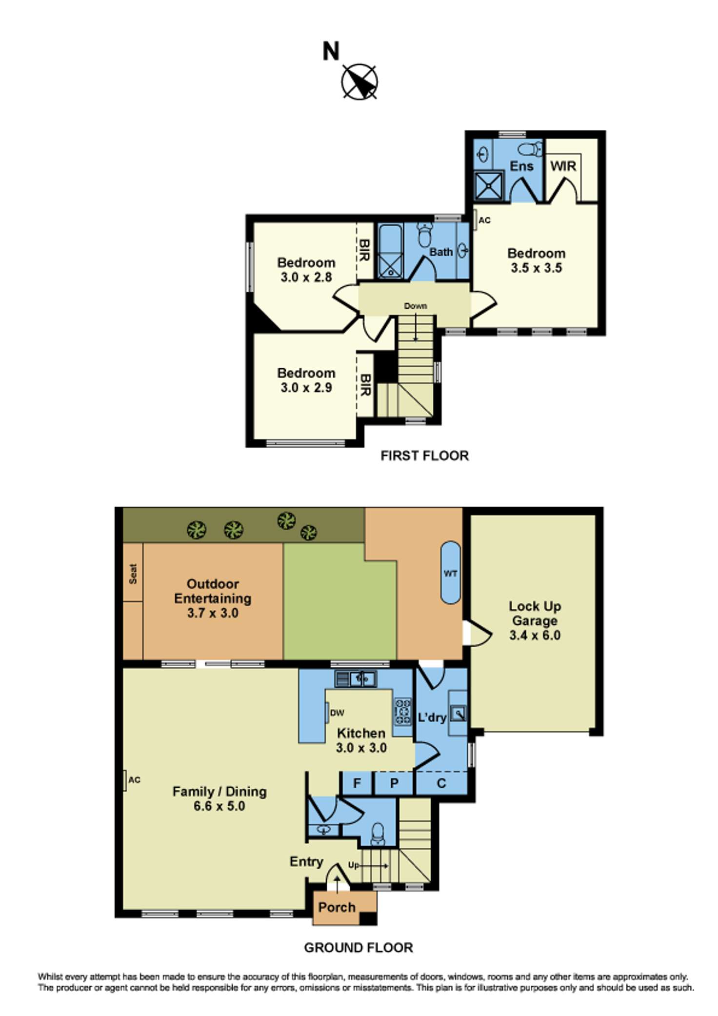 Floorplan of Homely townhouse listing, 2/36 Corrigan Avenue, Brooklyn VIC 3012